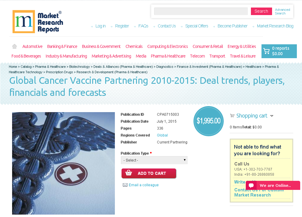 Global Cancer Vaccine Partnering 2010-2015'