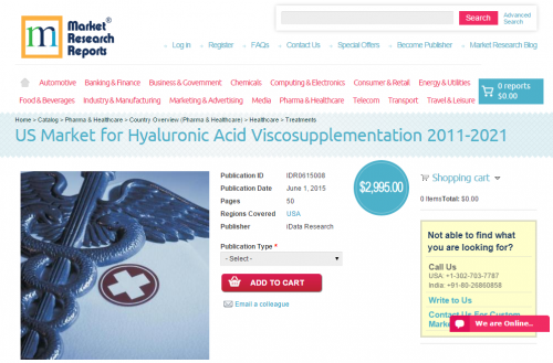 US Market for Hyaluronic Acid Viscosupplementation 2011-2021'