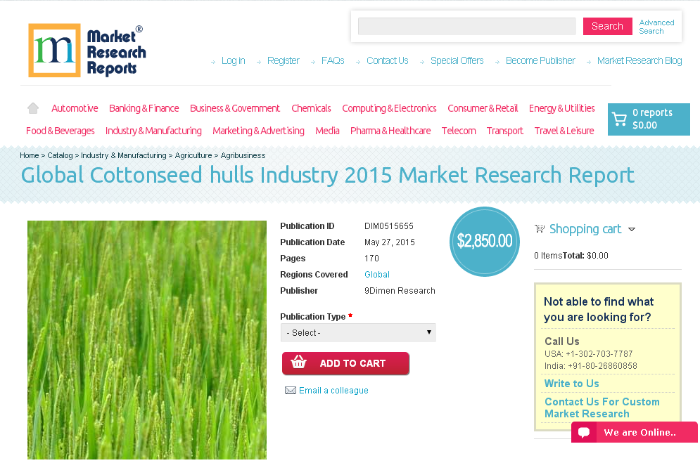 Global Cottonseed hulls Industry 2015'