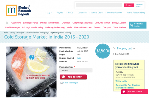 Cold Storage Market in India 2015 - 2020'