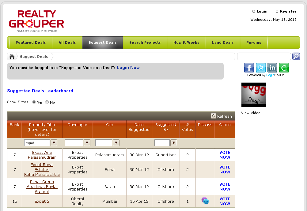 RealtyGrouper.com - Suggest a Deal'