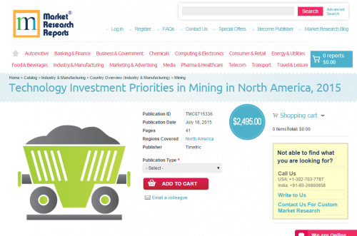 Technology Investment Priorities in Mining in North America,'