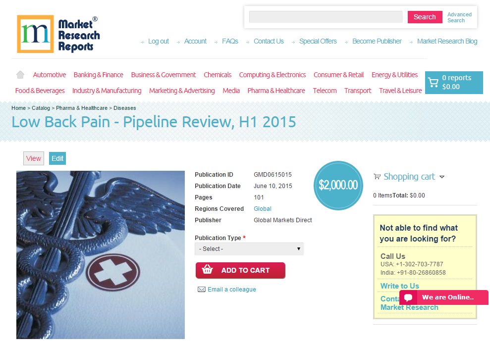 Low Back Pain - Pipeline Review, H1 2015'