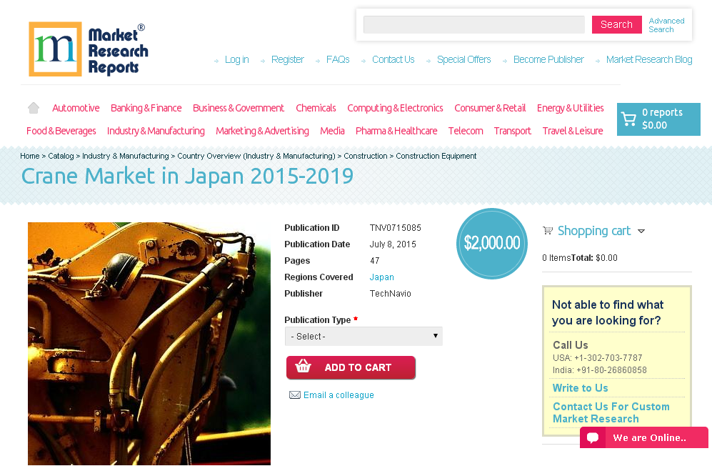 Crane Market in Japan 2015-2019'