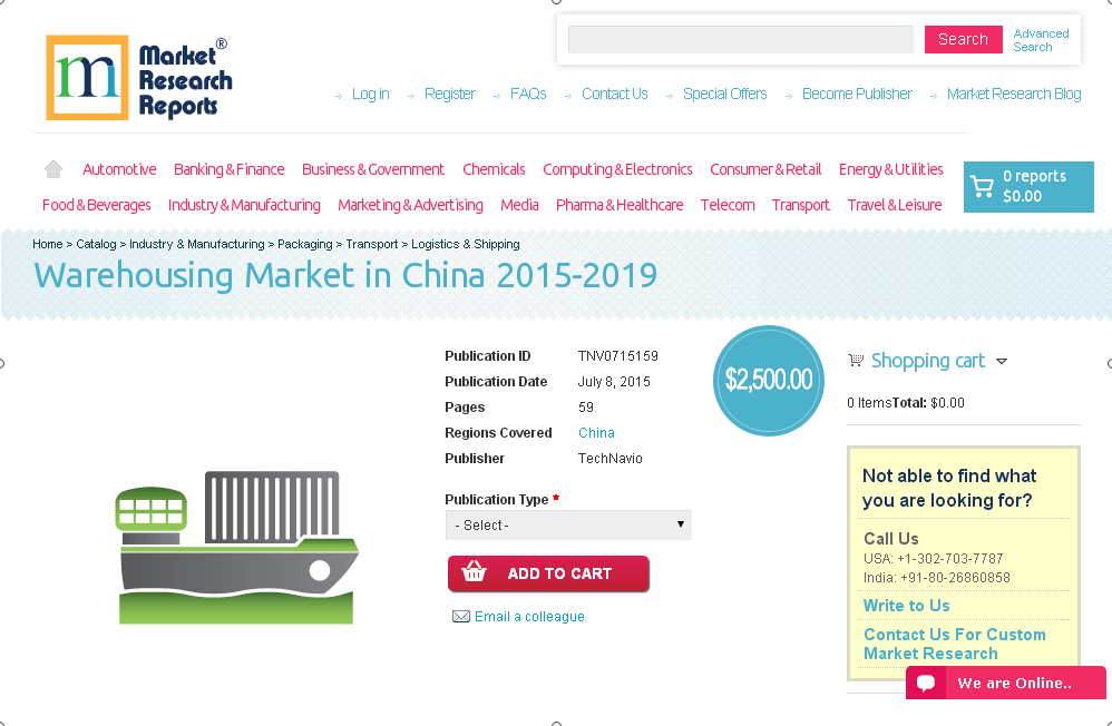 Warehousing Market in China 2015-2019