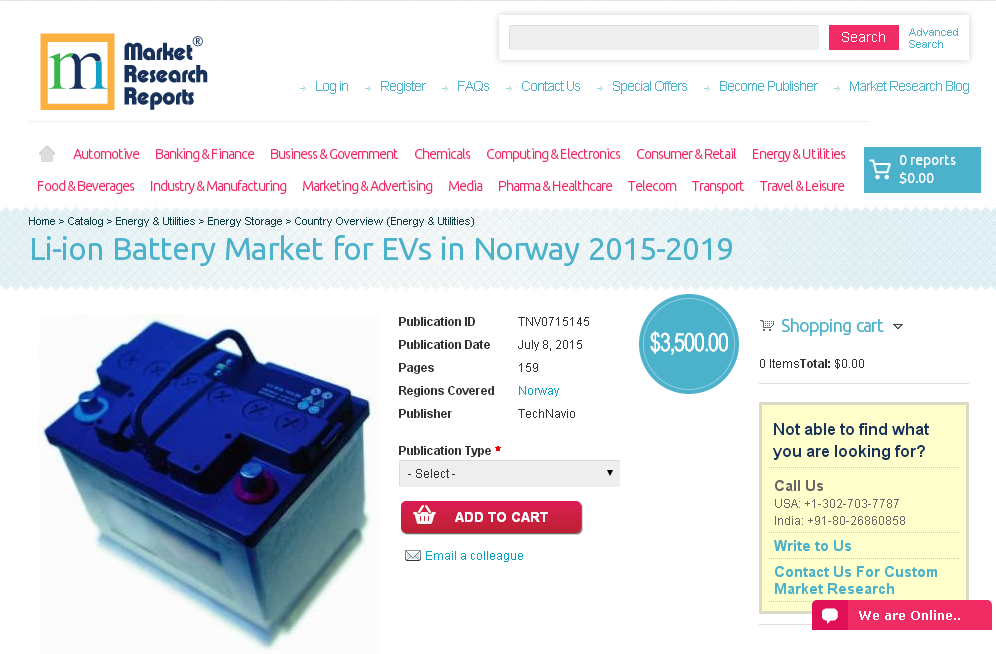 Li-ion Battery Market for EVs in Norway 2015-2019