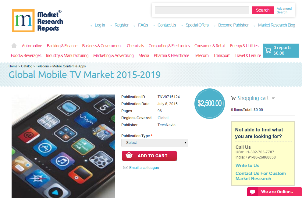 Global Mobile TV Market 2015-2019