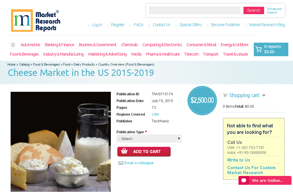 Cheese Market in the US 2015-2019'