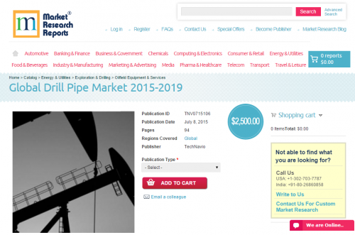 Global Drill Pipe Market 2015-2019'