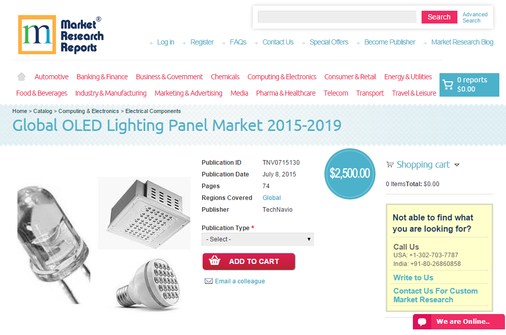 Global OLED Lighting Panel Market 2015-2019'