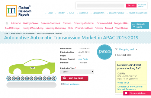 Automotive Automatic Transmission Market in APAC 2015-2019'