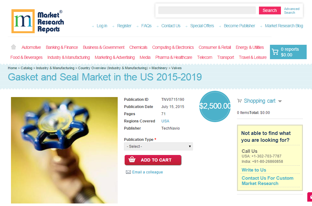 Gasket and Seal Market in the US 2015-2019