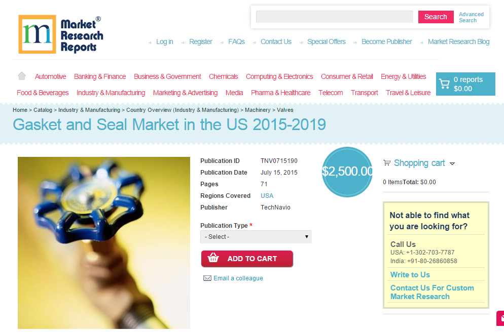 Gasket and Seal Market in the US 2015-2019'