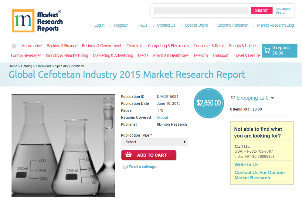 Global Cefotetan Industry 2015'