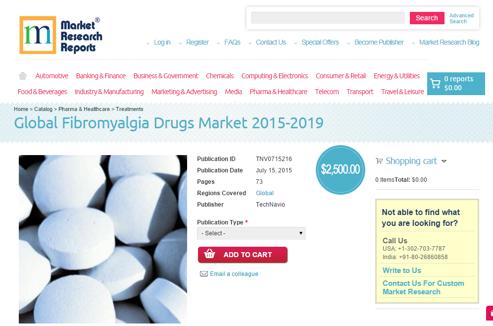 Global Fibromyalgia Drugs Market 2015-2019'