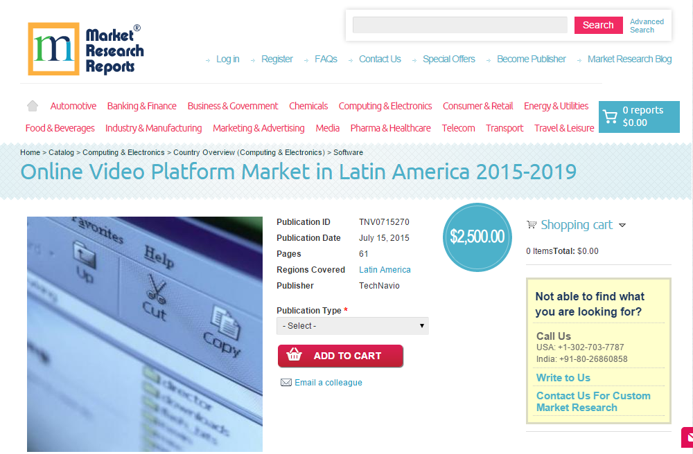 Online Video Platform Market in Latin America 2015-2019