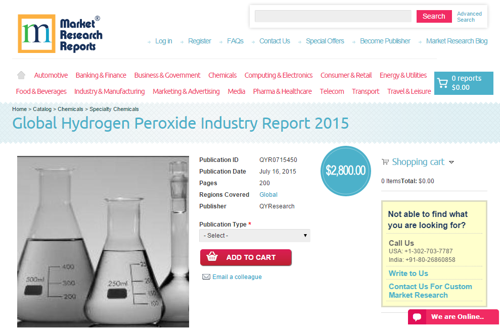 Global Hydrogen Peroxide Industry Report 2015