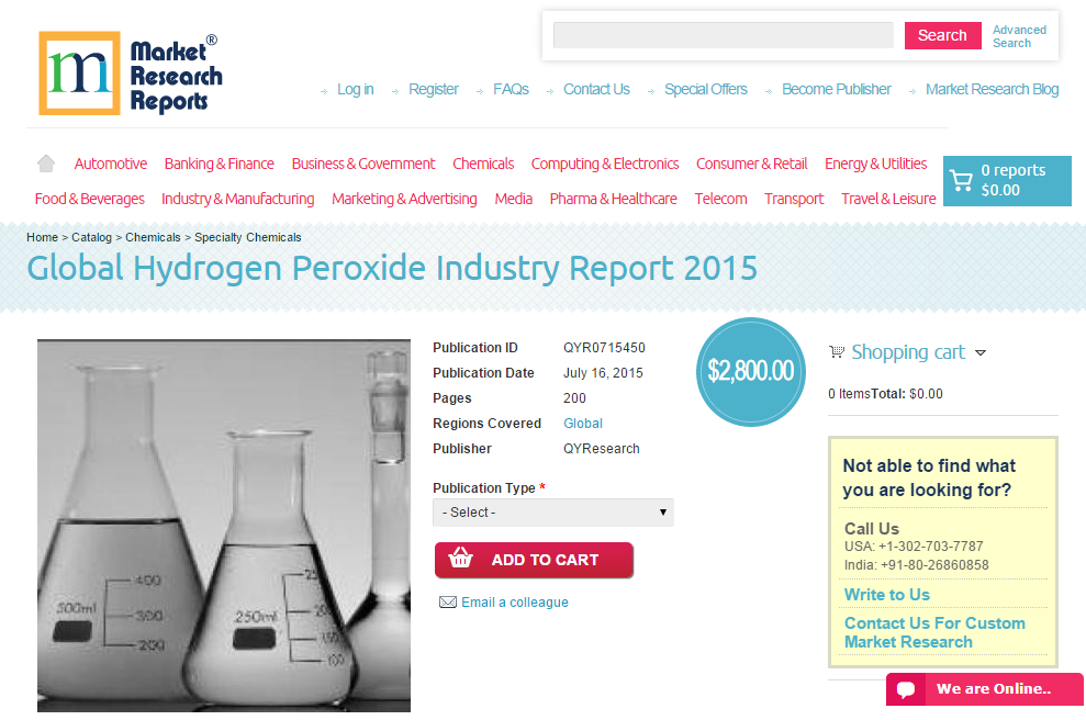 Global Hydrogen Peroxide Industry Report 2015'