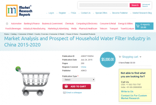 Market Analysis and Prospect of Household Water Filter'