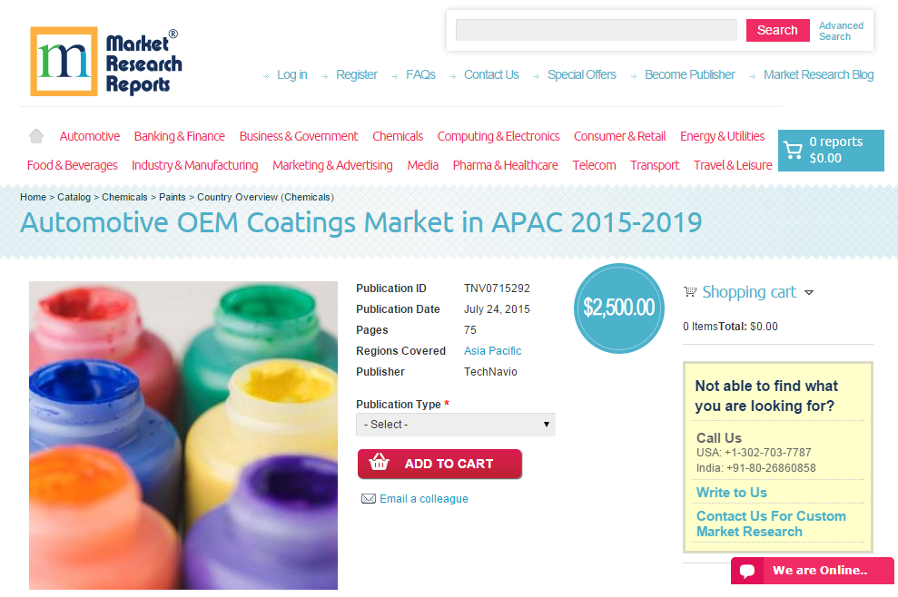 Automotive OEM Coatings Market in APAC 2015-2019