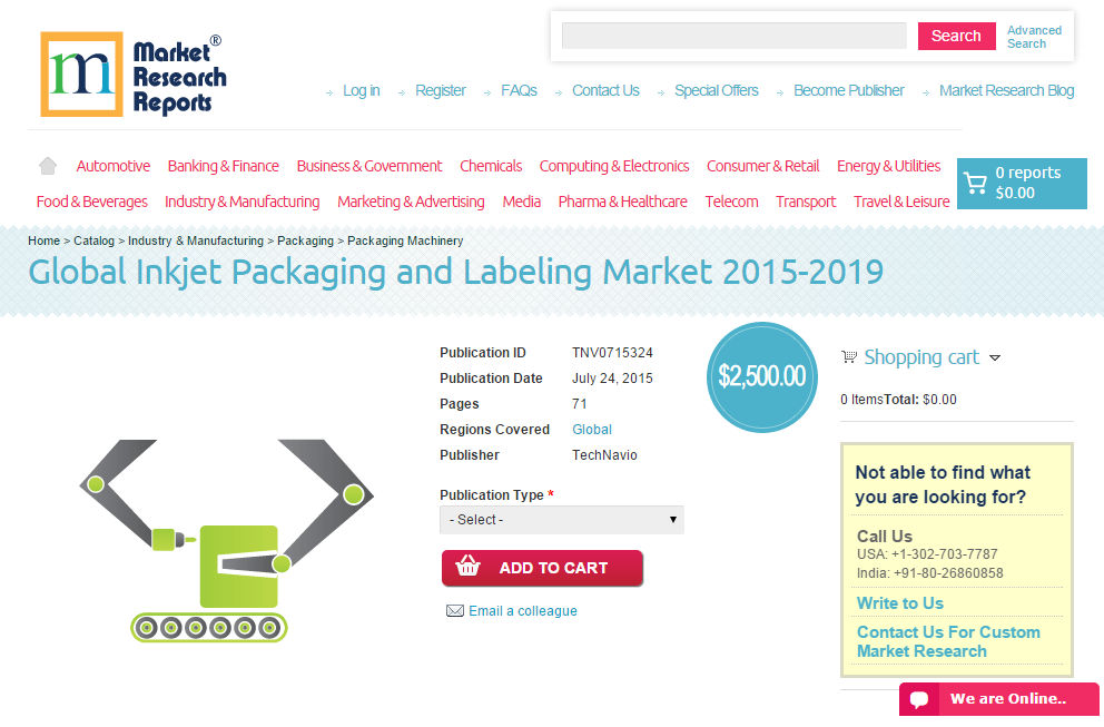 Global Inkjet Packaging and Labeling Market 2015-2019