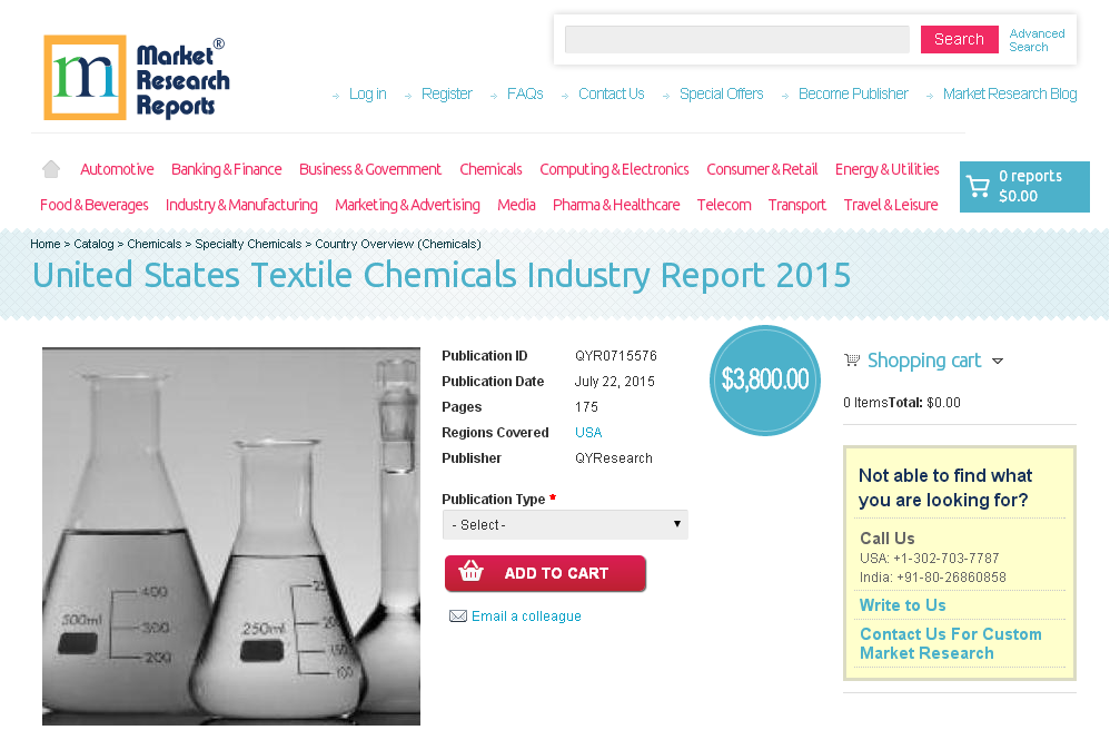 United States Textile Chemicals Industry Report 2015