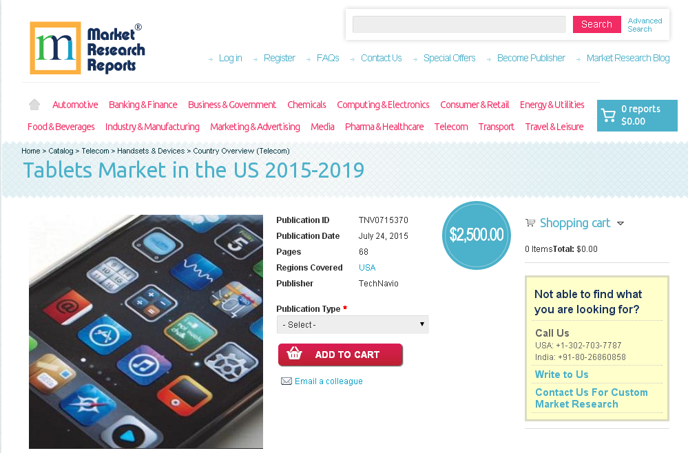 Tablets Market in the US 2015-2019