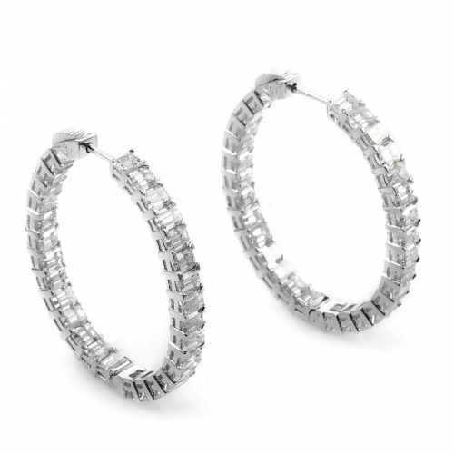 Platinum &amp;amp; Diamond Hoop Earrings for $19,500'