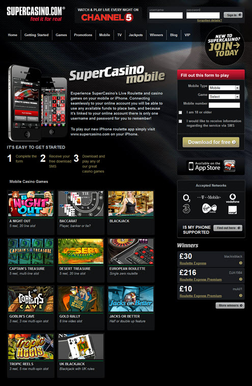 SuperCasino Mobile'