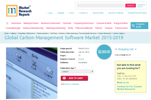 Global Carbon Management Software Market 2015 - 2019'