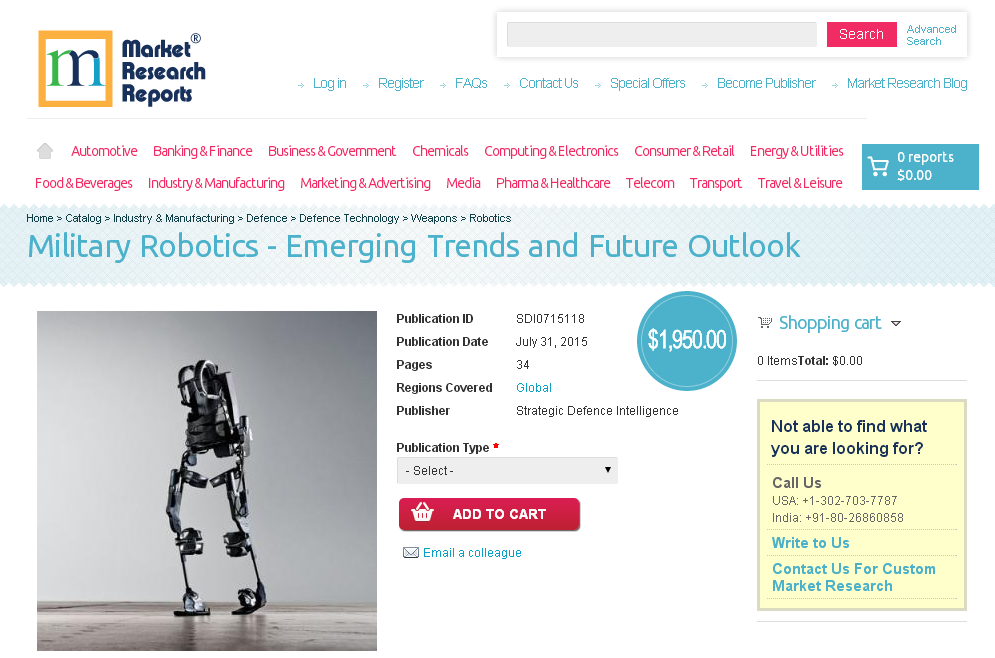 Military Robotics - Emerging Trends and Future Outlook