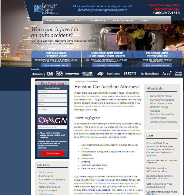 Houston Auto Accident Lawyers Website