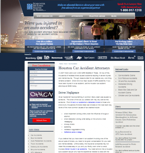 Houston Auto Accident Lawyers Website'