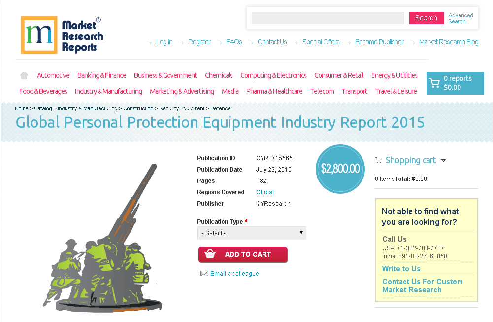 Global Personal Protection Equipment Industry Report 2015