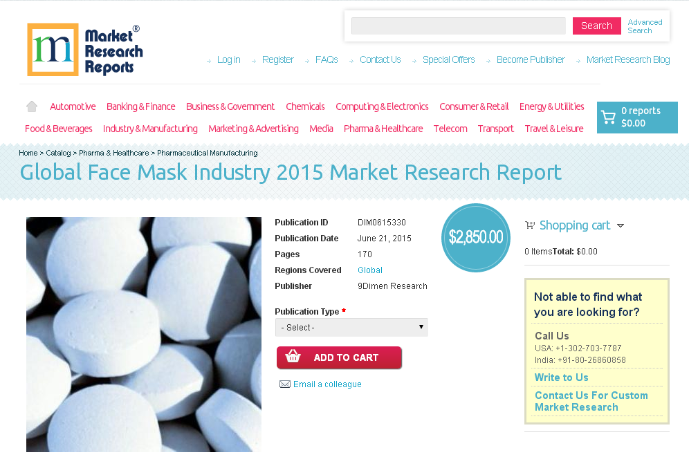 Global Face Mask Industry 2015