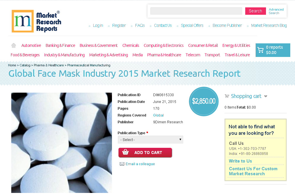 Global Face Mask Industry 2015'