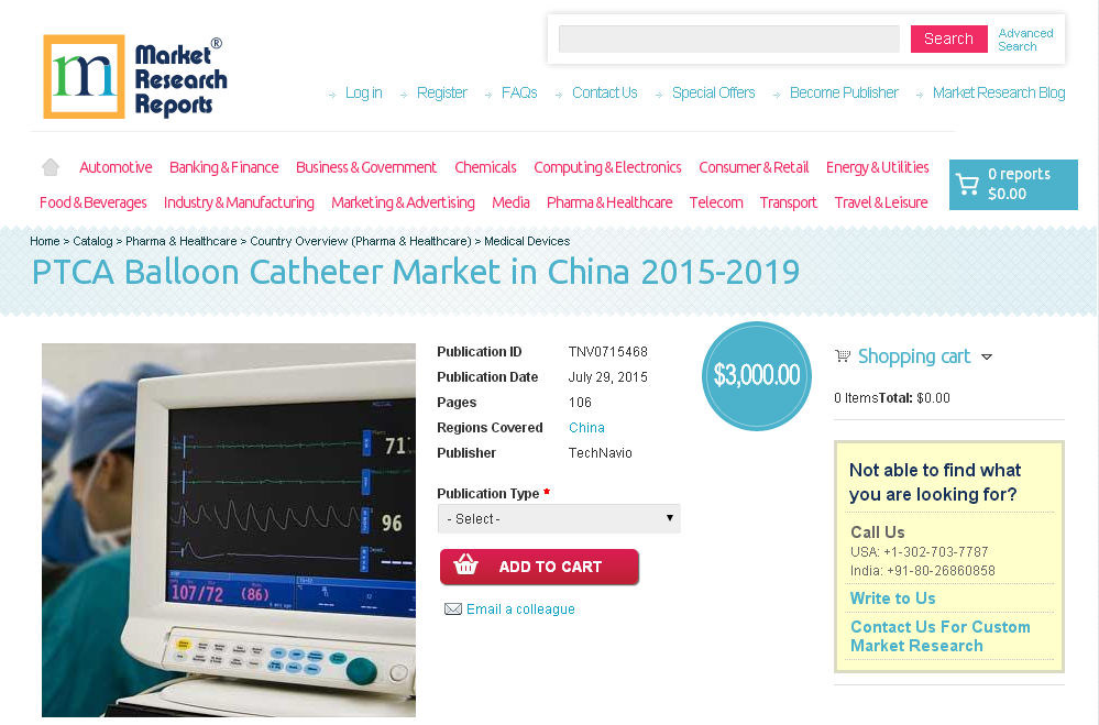 PTCA Balloon Catheter Market in China 2015-2019