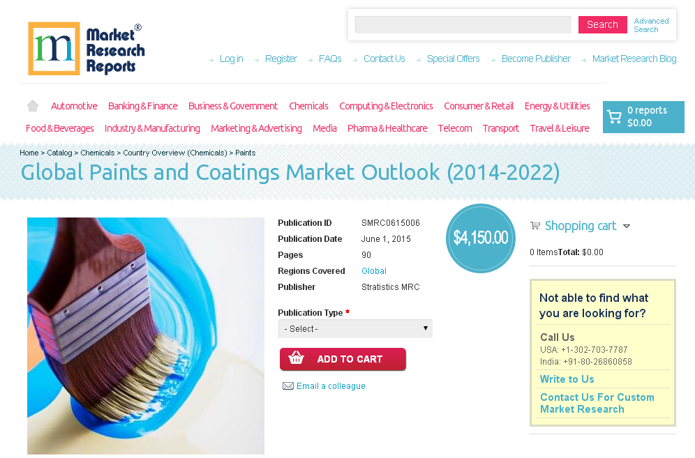 Global Paints and Coatings Market Outlook (2014-2022)
