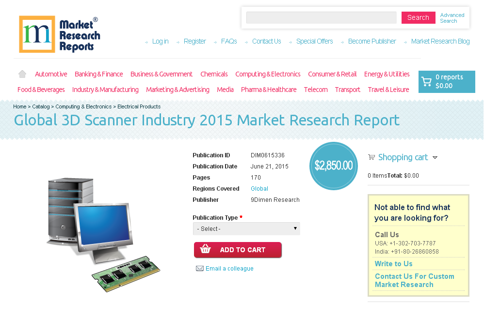 Global 3D Scanner Industry 2015'