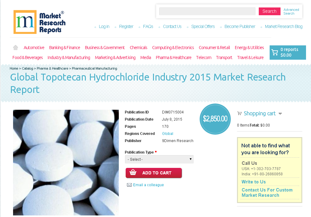 Global Topotecan Hydrochloride Industry 2015