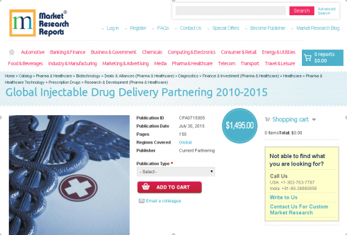 Global Injectable Drug Delivery Partnering 2010-2015'