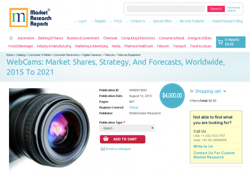 WebCams: Market Shares, Strategy, And Forecasts, Worldwide'