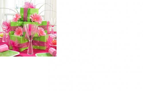 Pink and Green Wedding Arrangements for Tables'