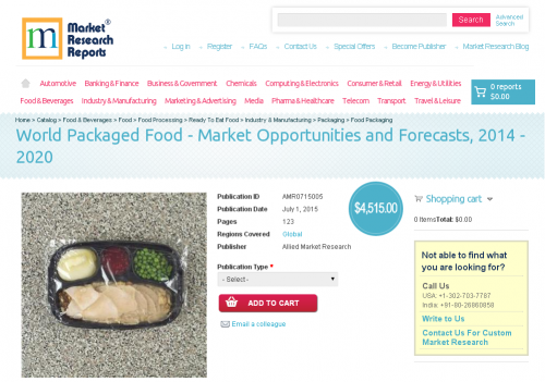 World Packaged Food - Market Opportunities and Forecasts'