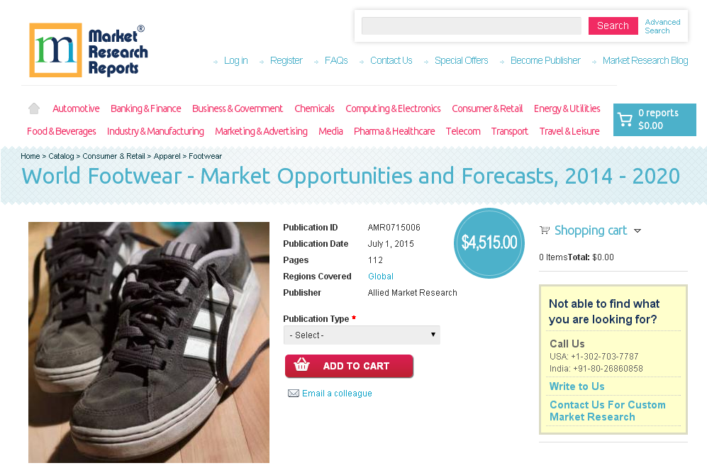 World Footwear - Market Opportunities and Forecasts, 2014