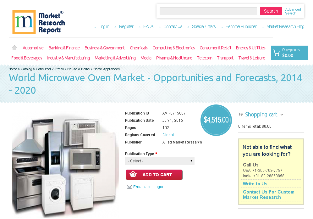 World Microwave Oven Market - Opportunities and Forecasts