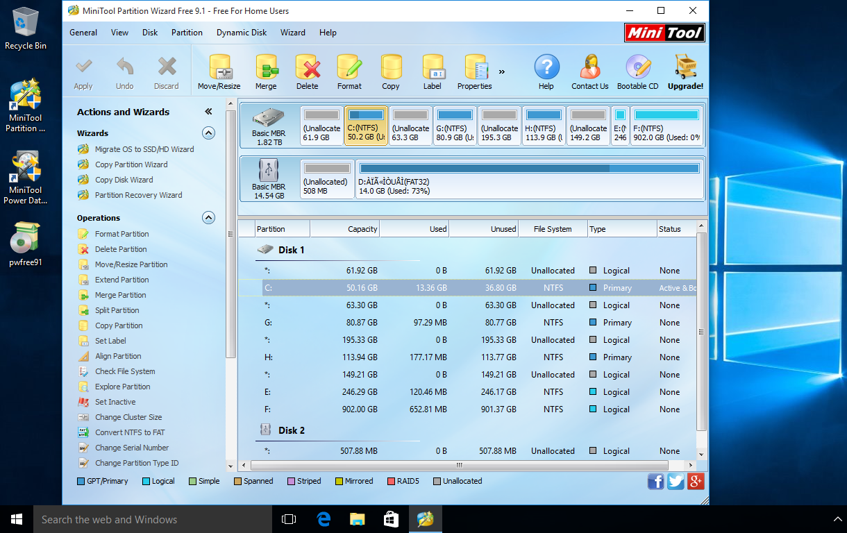 windows 10 partition wizard