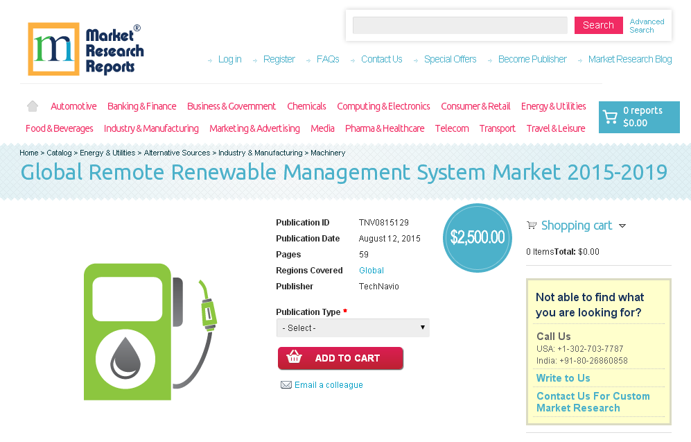 Global Remote Renewable Management System Market 2015-2019