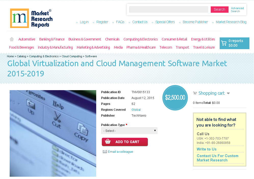 Global Virtualization and Cloud Management Software Market