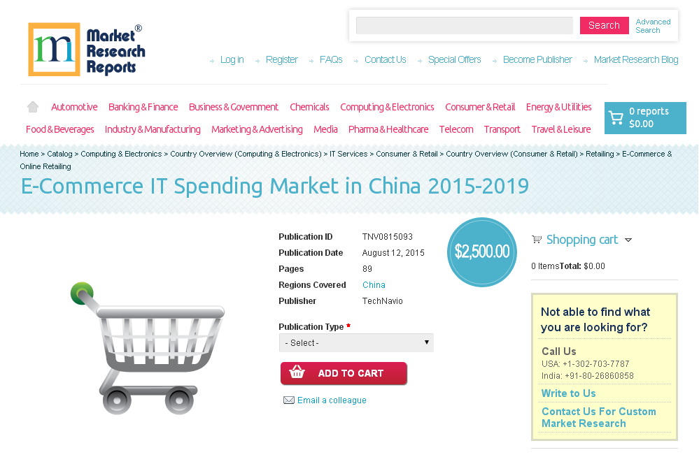 E-Commerce IT Spending Market in China 2015-2019